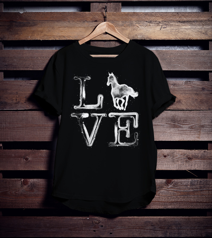 I Love Horses Girls Women Riding Racing T-Shirt