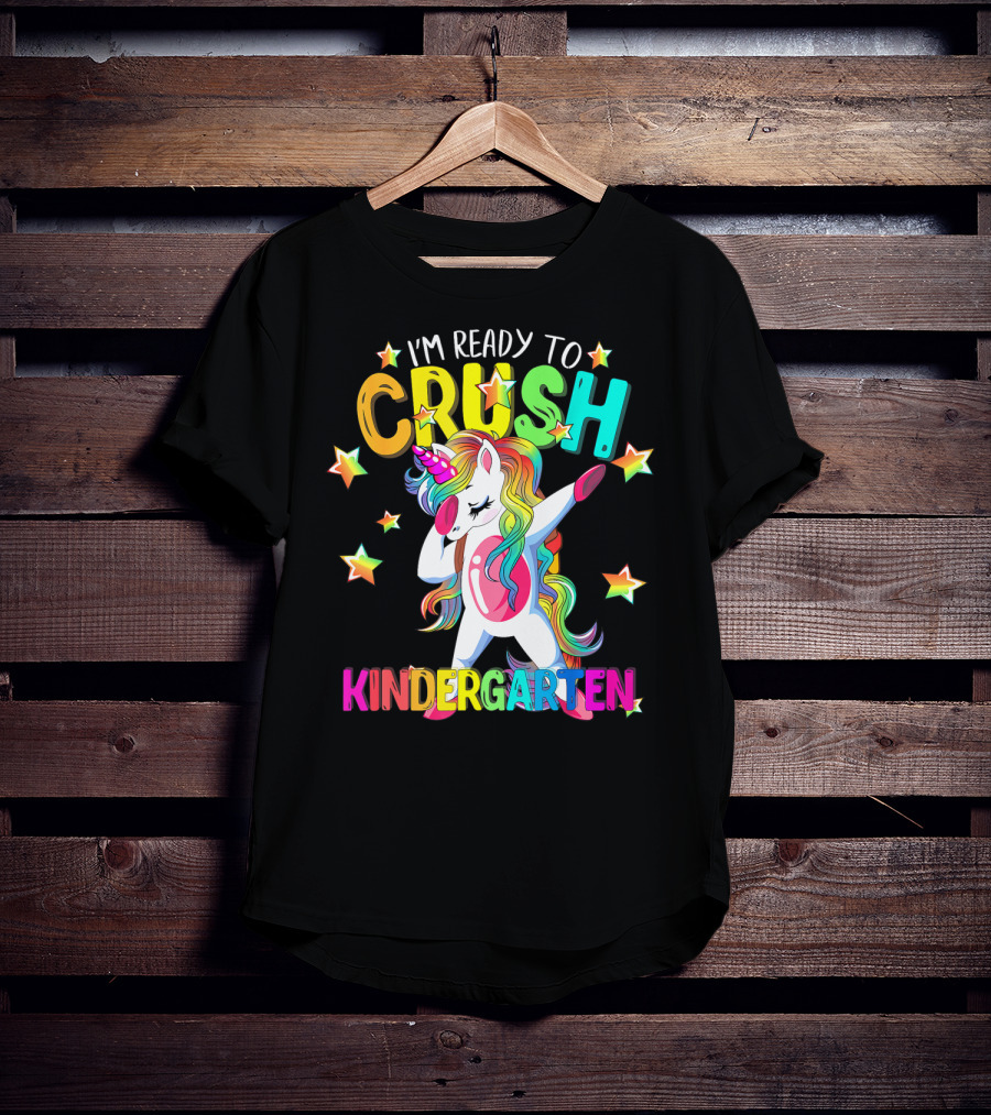 I'm Ready To Crush Kindergarten Dabbing Unicorn Back To School Girls T-Shirt