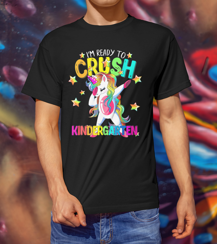 I'm Ready To Crush Kindergarten Dabbing Unicorn Back To School Girls T-Shirt