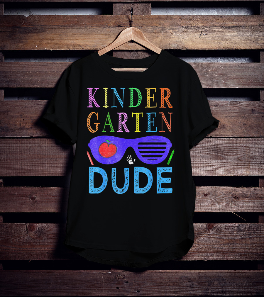 Kindergarten Dude Boys 1st First Day With Sunglasses And Apple T-Shirt