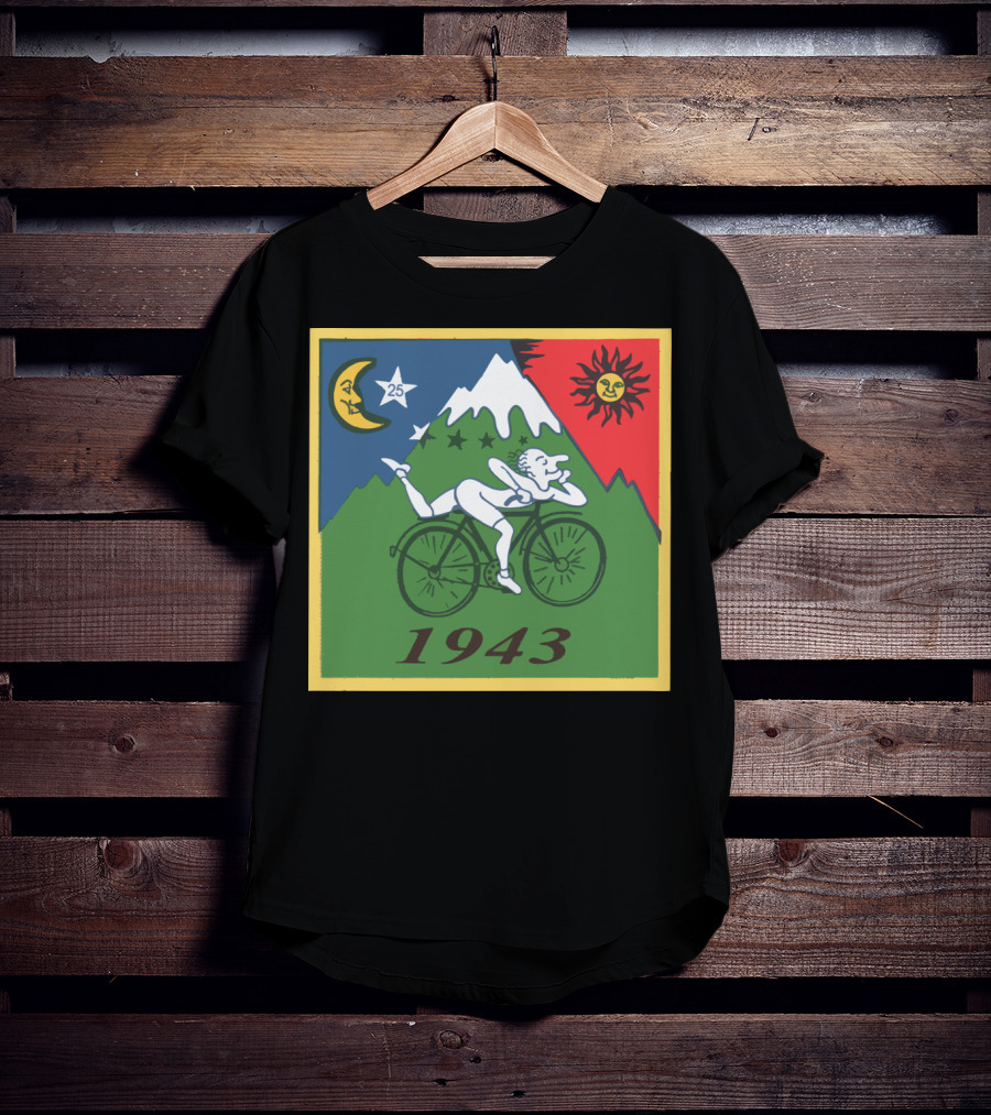Albert Hofmann LSD Bicycle Day 1943 Moon Sun Mountain T-Shirt