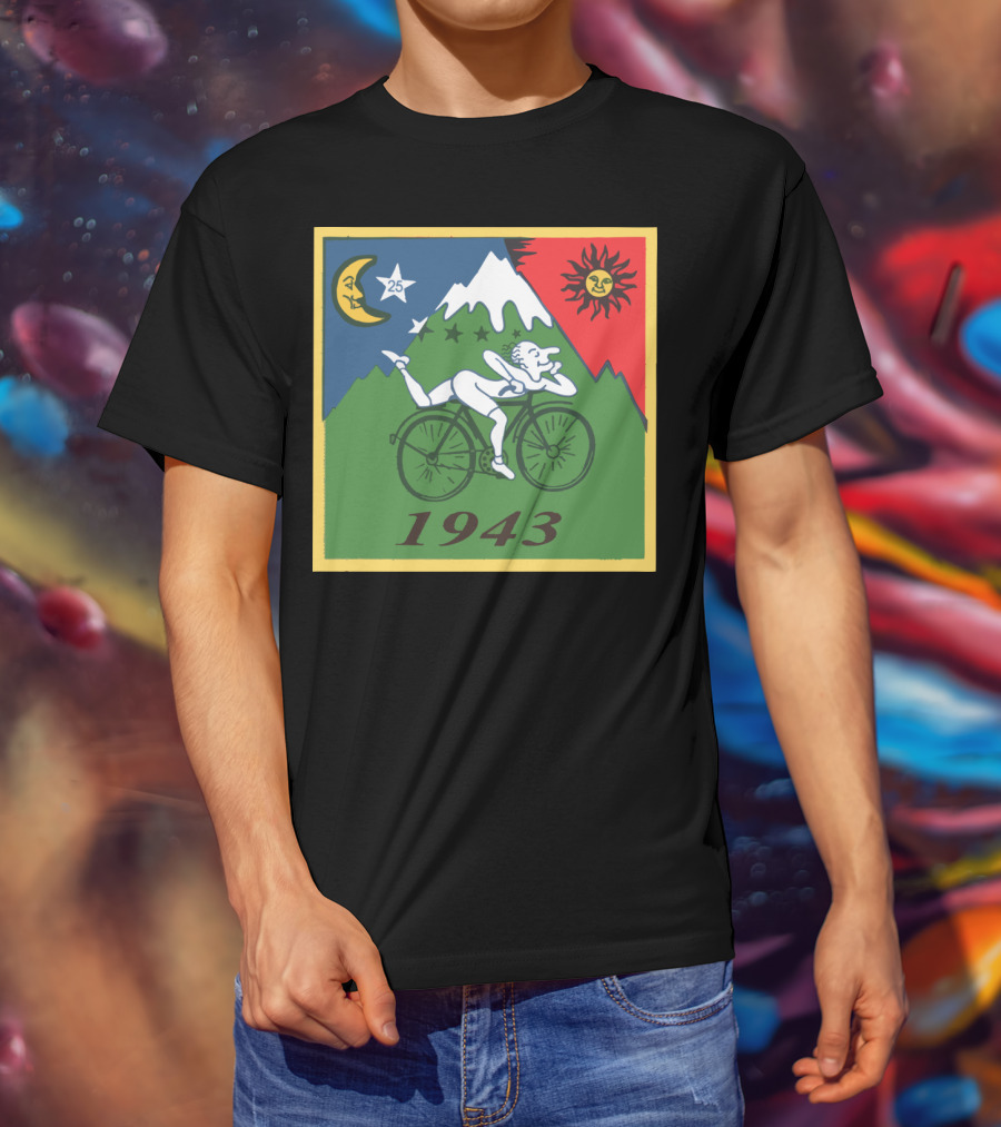 Albert Hofmann LSD Bicycle Day 1943 Moon Sun Mountain T-Shirt