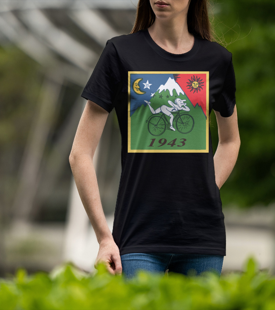 Albert Hofmann LSD Bicycle Day 1943 Moon Sun Mountain T-Shirt