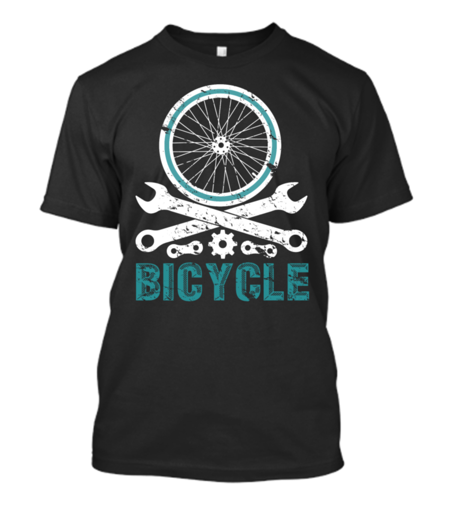 Bicycle Cycling Cyclist Athlete Bike Wheel Wrenches Gear Chain T-Shirt