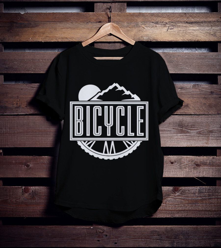 Bicycle Girls Bike Sport Riding Mountain Sunset T-Shirt