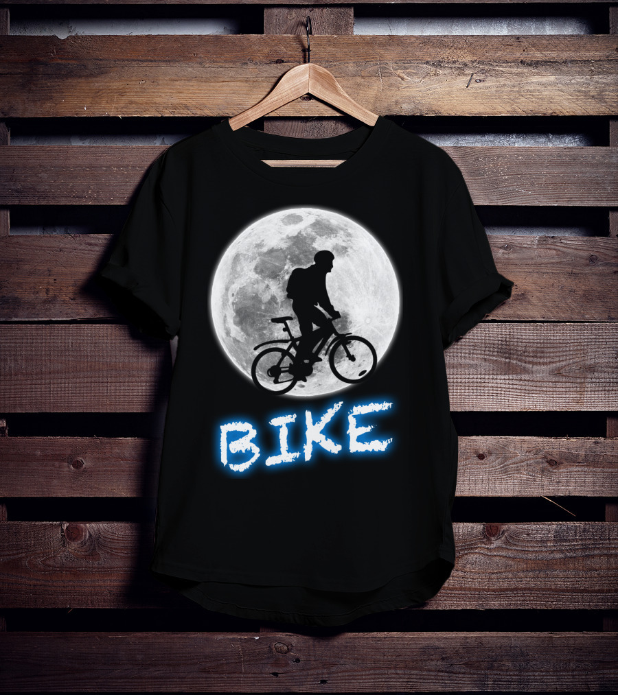 BIKE Silhouette Blue Moon Cycling Adventure T-Shirt
