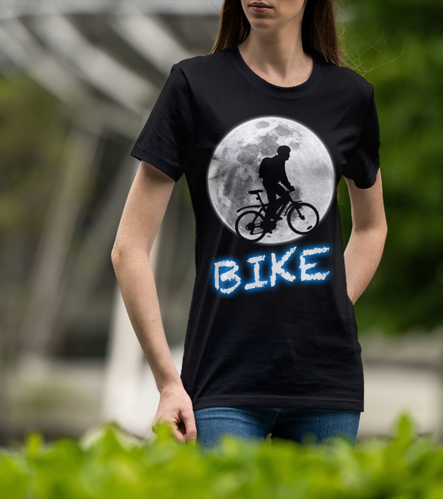 BIKE Silhouette Blue Moon Cycling Adventure T-Shirt