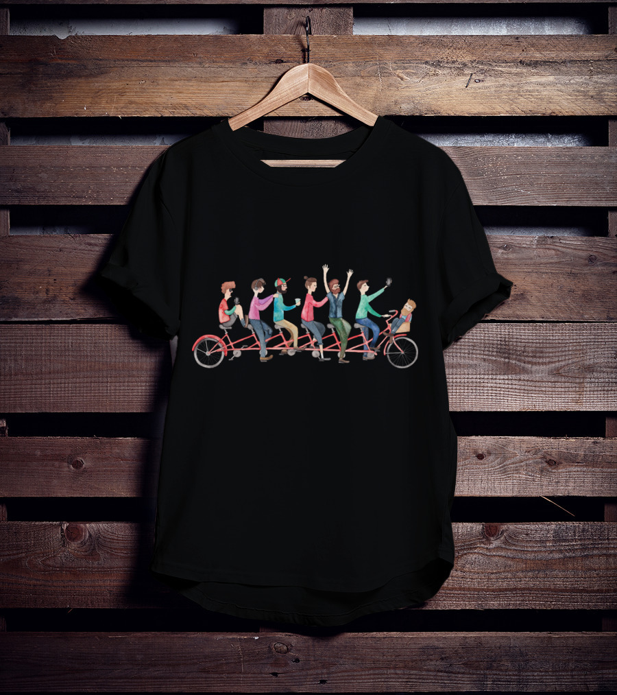 Bike Ride Friends On Tandem Bicycle Adventure T-Shirt