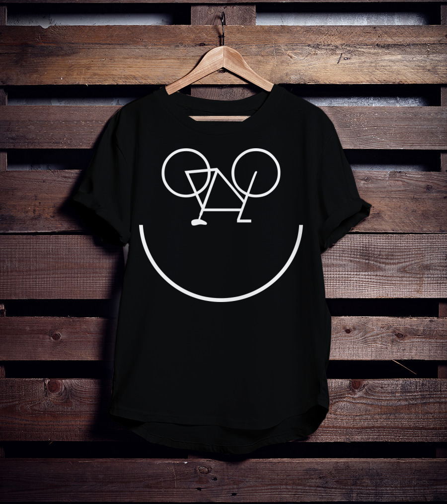 Bike Smiley Face Outline T-Shirt