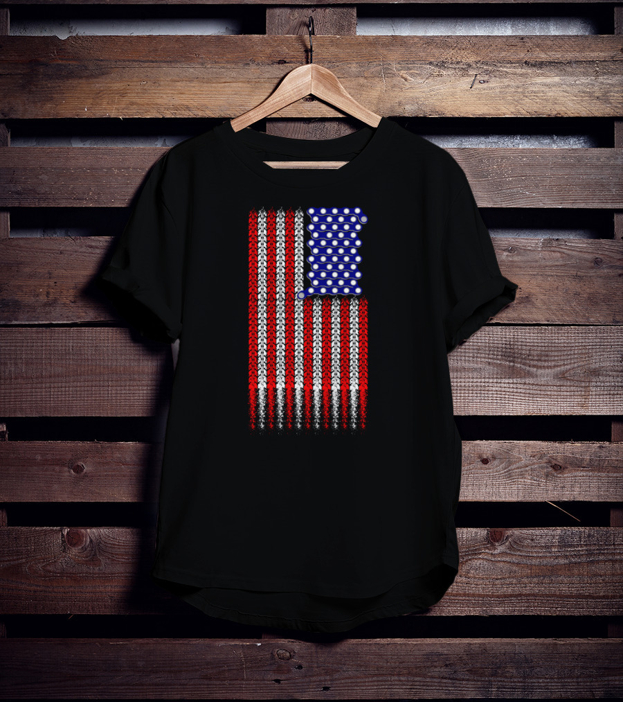 Bike Tread Pattern USA Flag T-Shirt