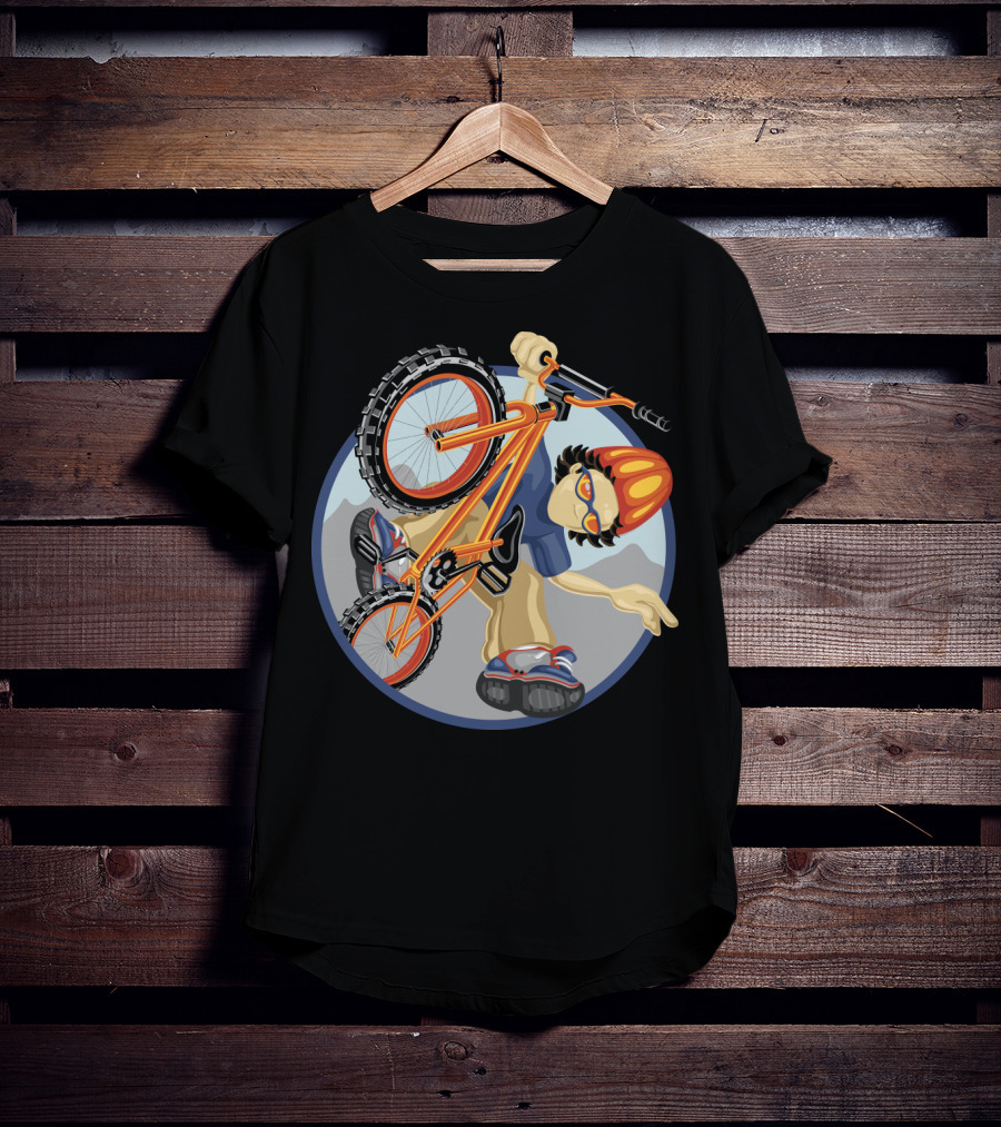 BMX Boy Extreme Stunt Rider With Helmet And Sunglasses T-Shirt