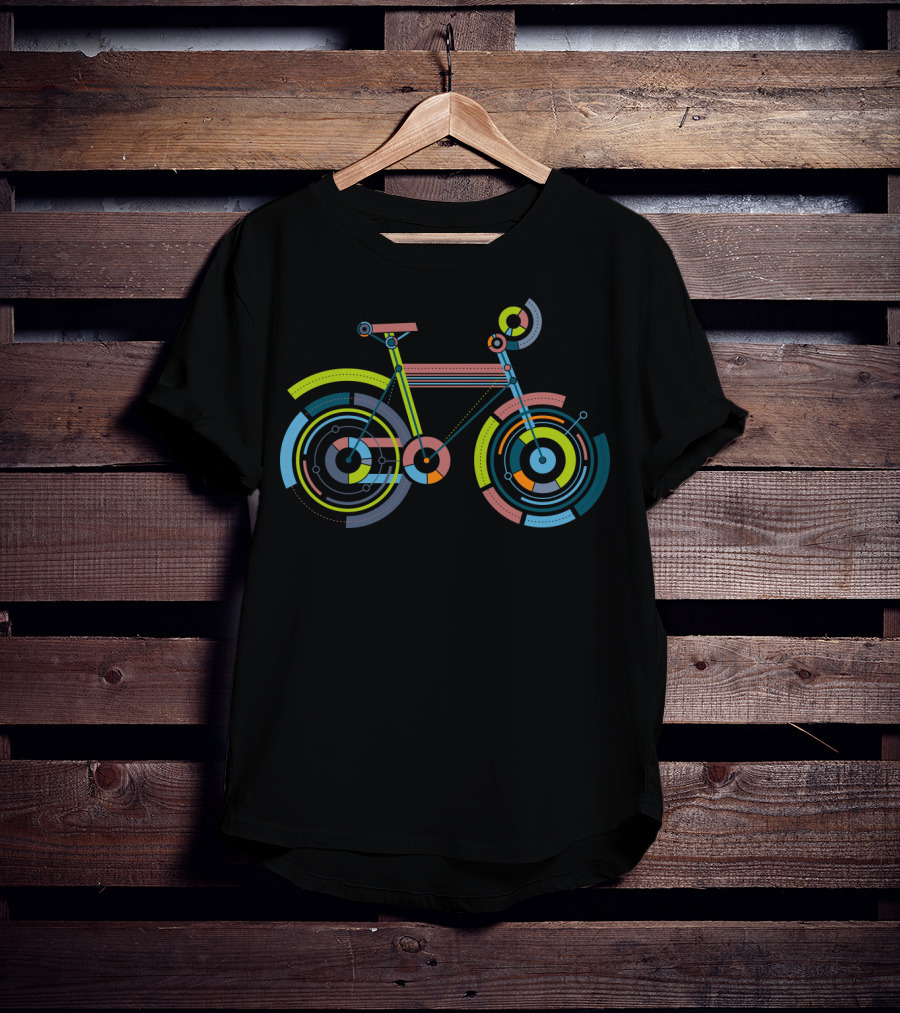 Bycircle Abstract Geometric Bicycle T-Shirt