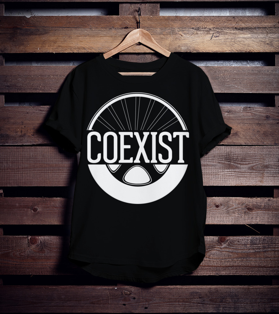 Coexist Bicycle Wheel Emblem T-Shirt