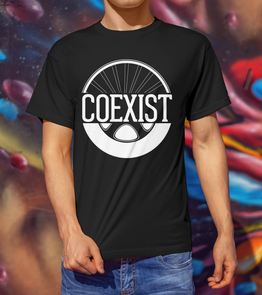 Coexist Bicycle Wheel Emblem T-Shirt