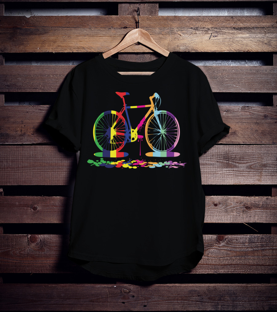 Colorful Bicycle Paint Splash T-Shirt
