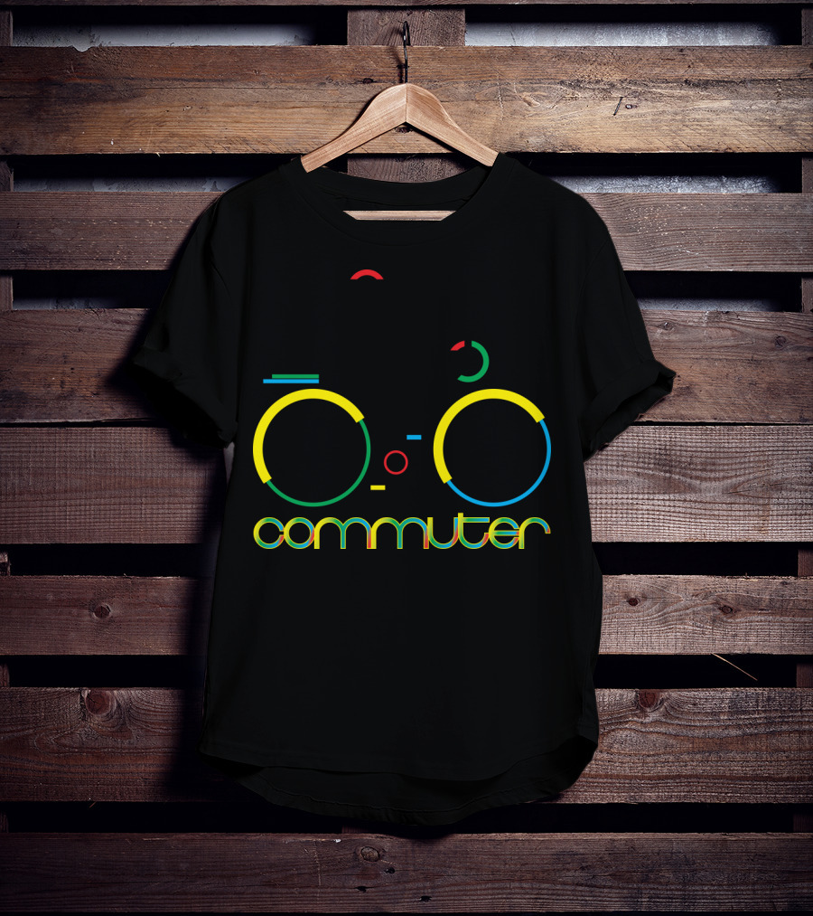 Commuter Bicycle Graphic Multicolor T-Shirt