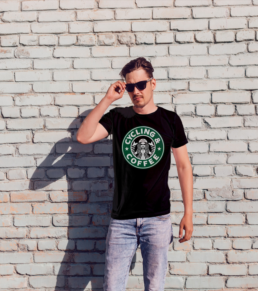 Cycling And Coffee Logo Parody Starbucks T-Shirt
