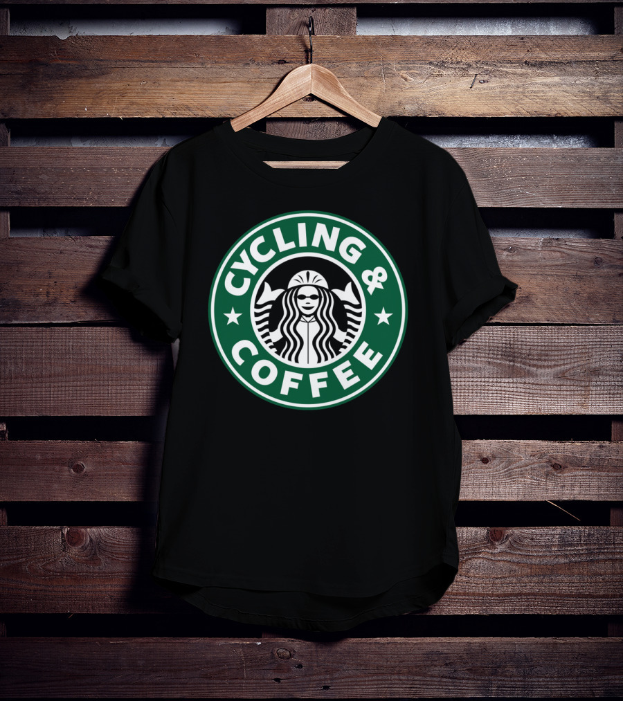 Cycling And Coffee Logo Parody Starbucks T-Shirt