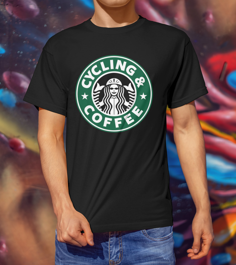 Cycling And Coffee Logo Parody Starbucks T-Shirt