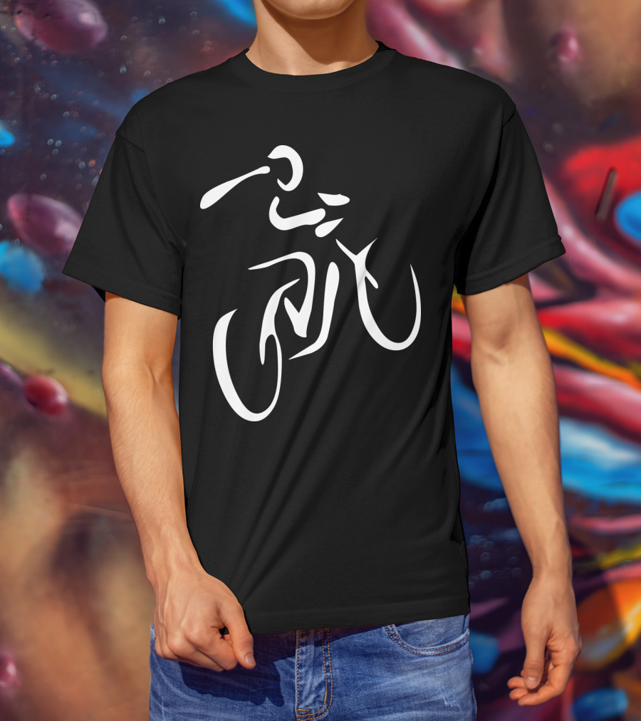 CyclingBikingSpinning Workout Abstract Cyclist T-Shirt