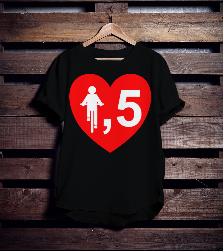 Cyclist Heart 5 Red T-Shirt