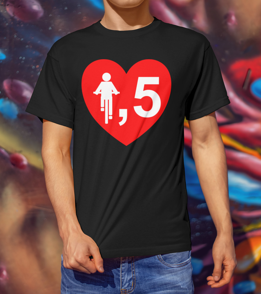 Cyclist Heart 5 Red T-Shirt