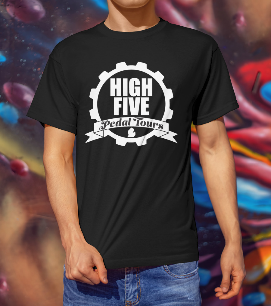 High Five Pedal Tours White T-Shirt