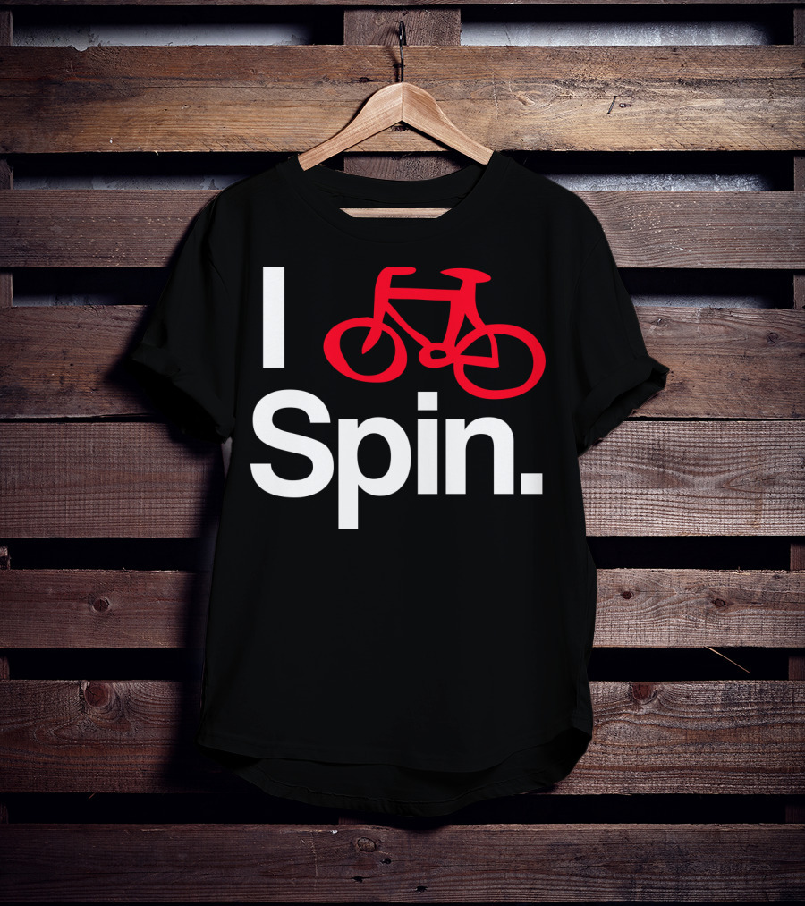 I Spin Bike Cycling Biking Workout With Red Bicycle T-Shirt