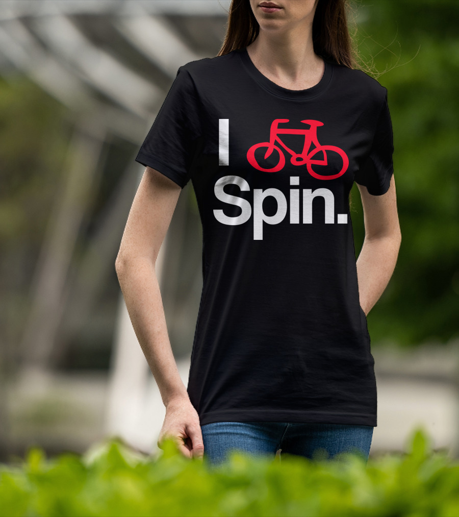 I Spin Bike Cycling Biking Workout With Red Bicycle T-Shirt