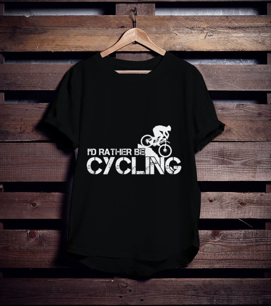 I'd Rather Be Cycling Stairs Downhill MTB Adventure T-Shirt