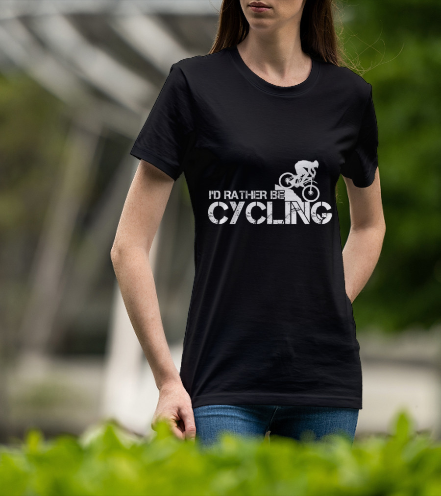I'd Rather Be Cycling Stairs Downhill MTB Adventure T-Shirt