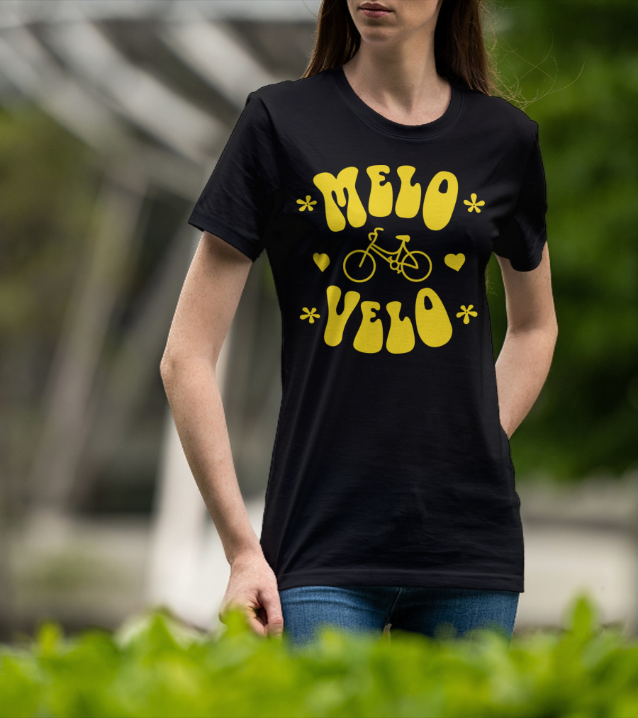 Melo Velo Bicycle Heart Flowers T-Shirt