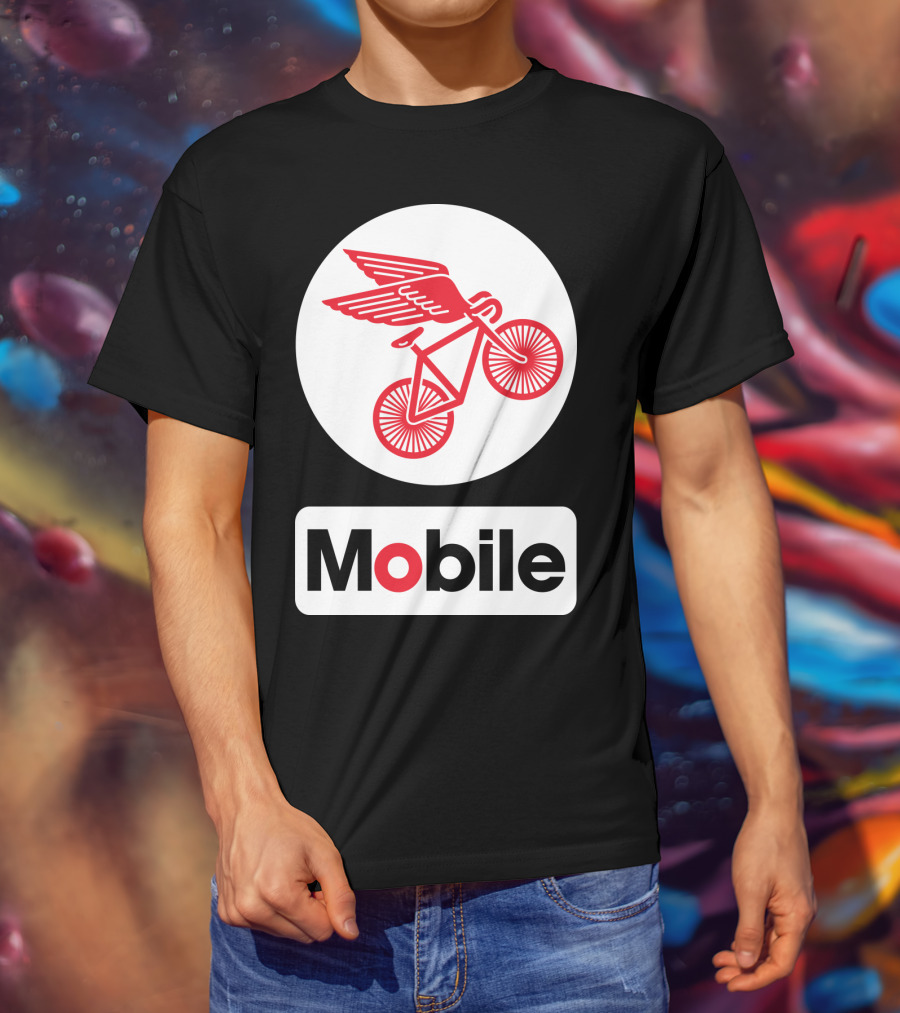 Mobile Pegasus Bicycle Wings T-Shirt