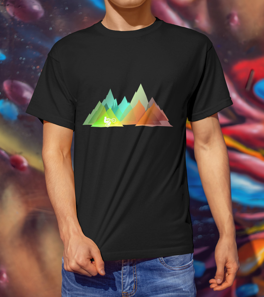 MTB Colors Mountain Biking Multicolor Peaks T-Shirt