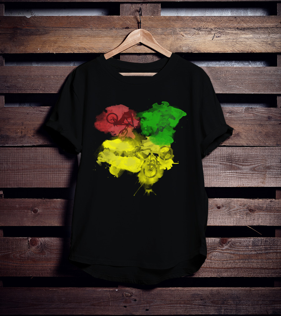 MTB Rasta Red Green Yellow Mountain Biking T-Shirt
