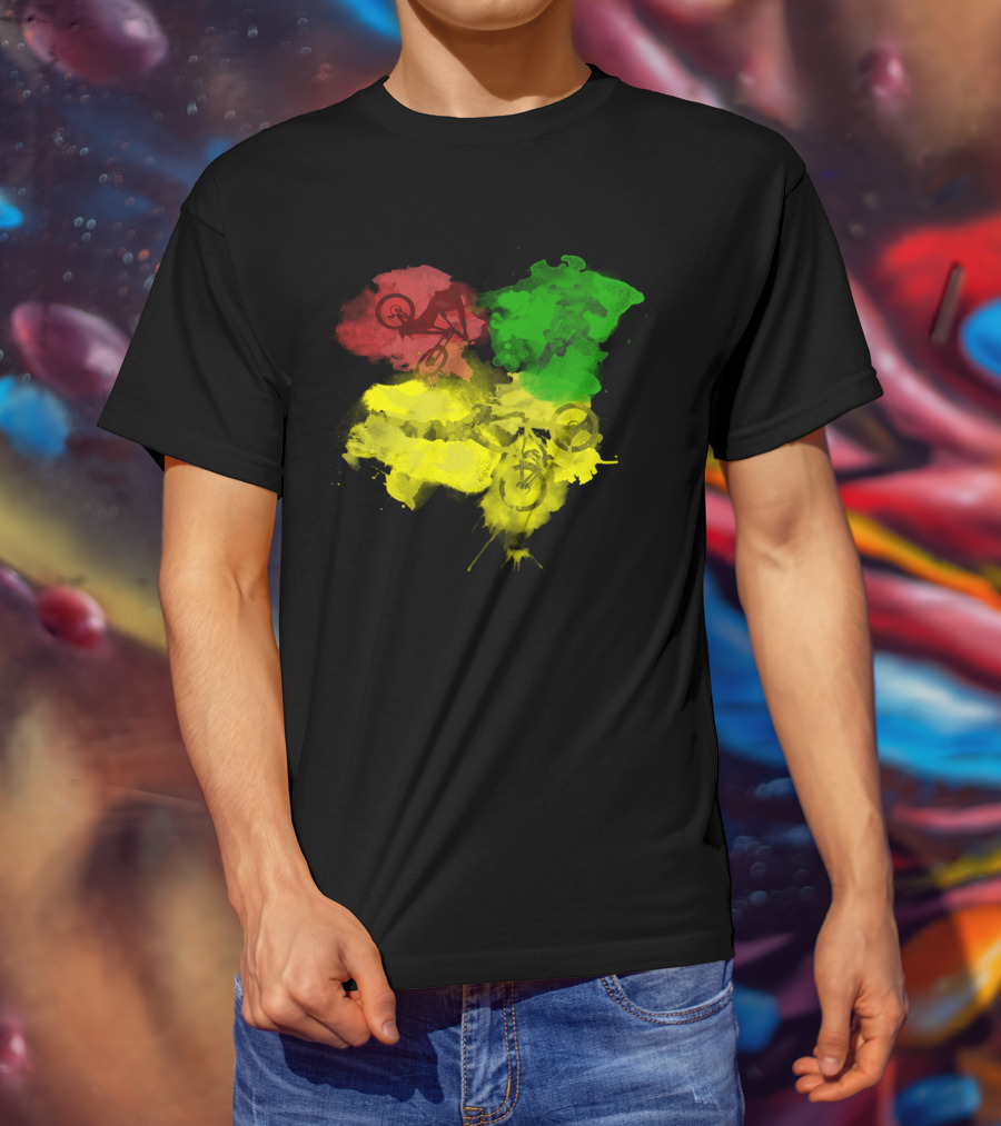 MTB Rasta Red Green Yellow Mountain Biking T-Shirt