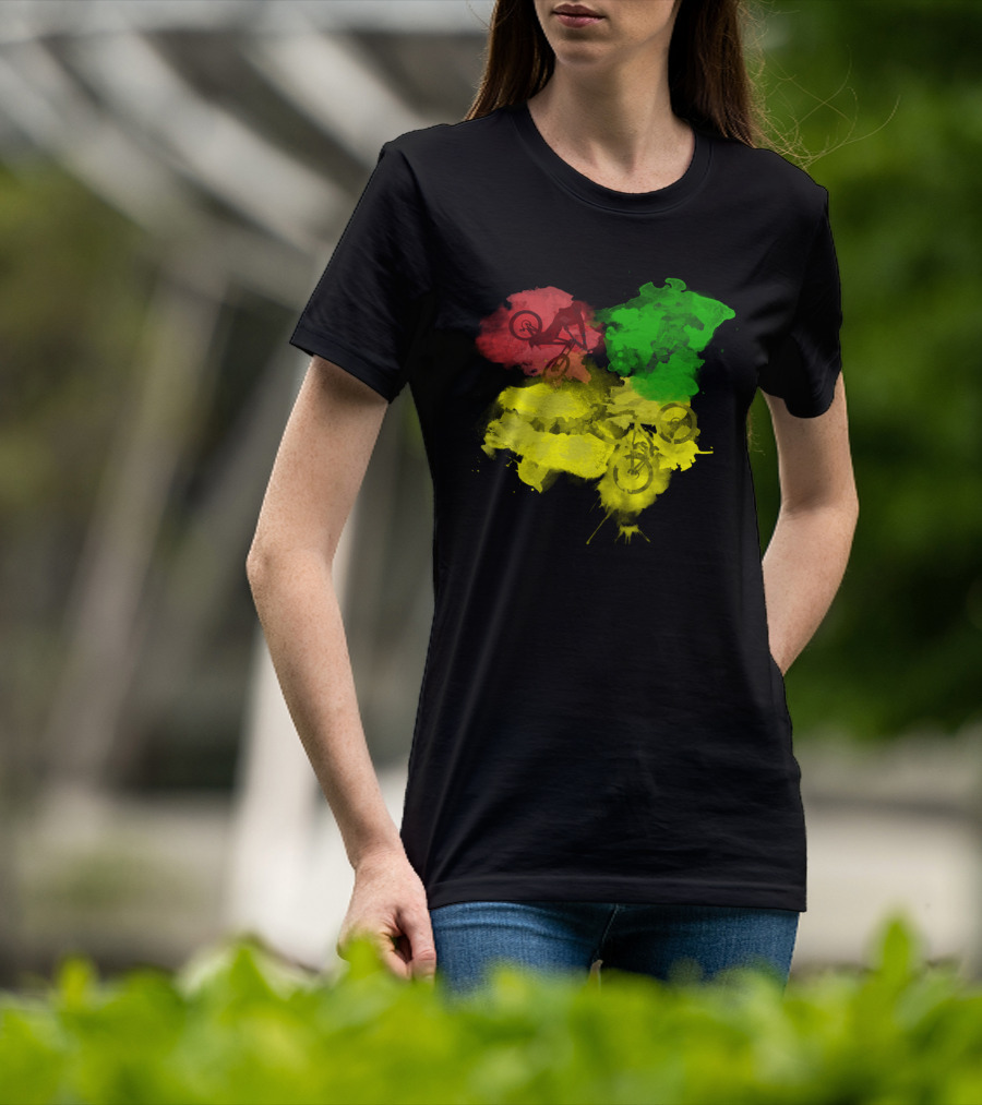 MTB Rasta Red Green Yellow Mountain Biking T-Shirt