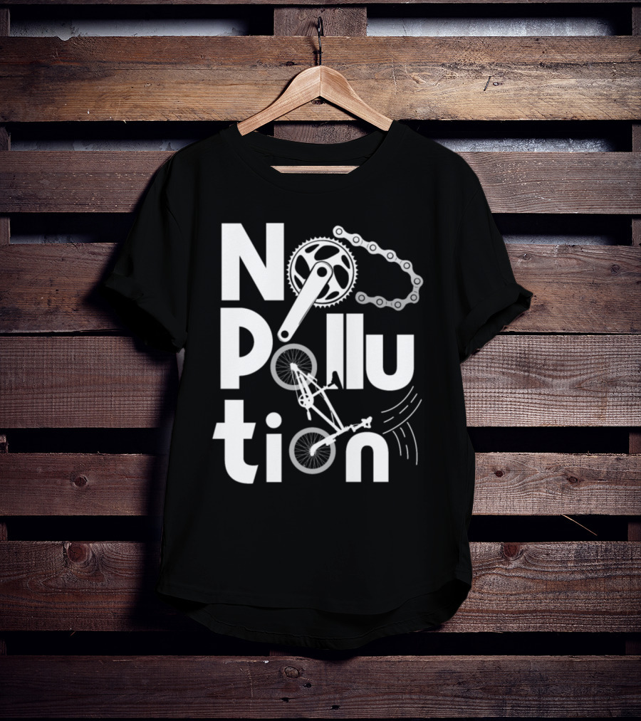 No Pollution Bicycle Gear Chain Eco-Friendly T-Shirt