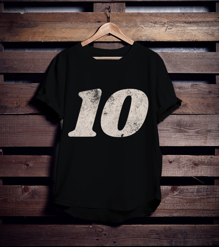 Number Ten 10 Distressed Vintage Sports T-Shirt