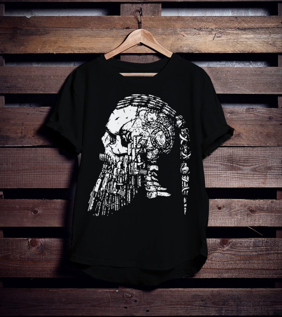 RAGNAR HEAD CAMOUFLAGE Viking Warrior Skull Art Cycling T-Shirt