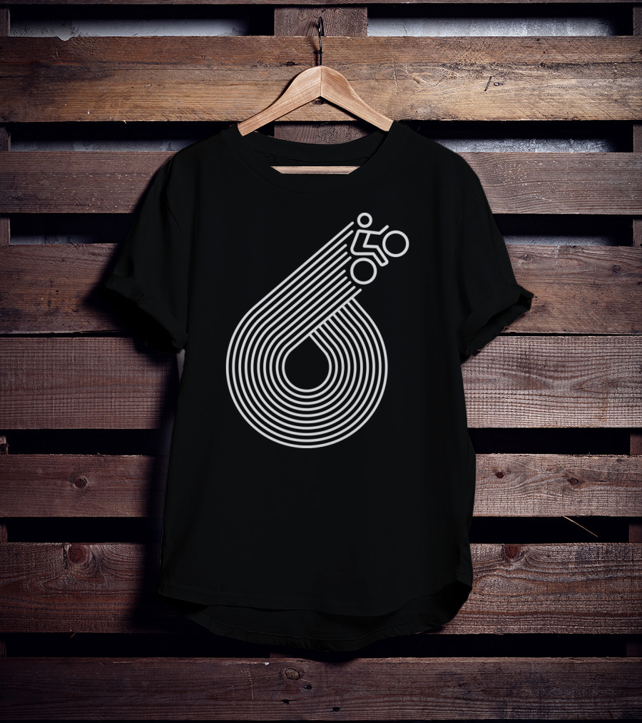 Retro Cycling Lines Geometric Rider Loop T-Shirt