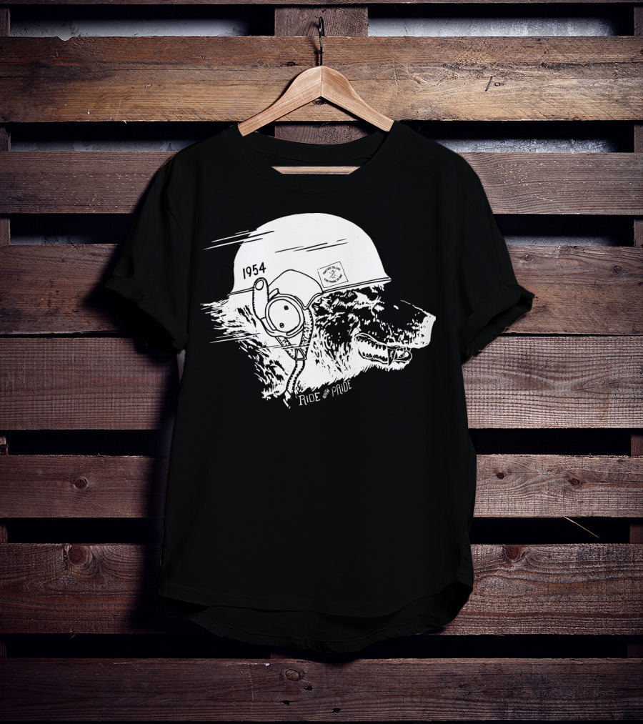 Ride With Pride 1954 Bear Motorcycle Helmet T-Shirt