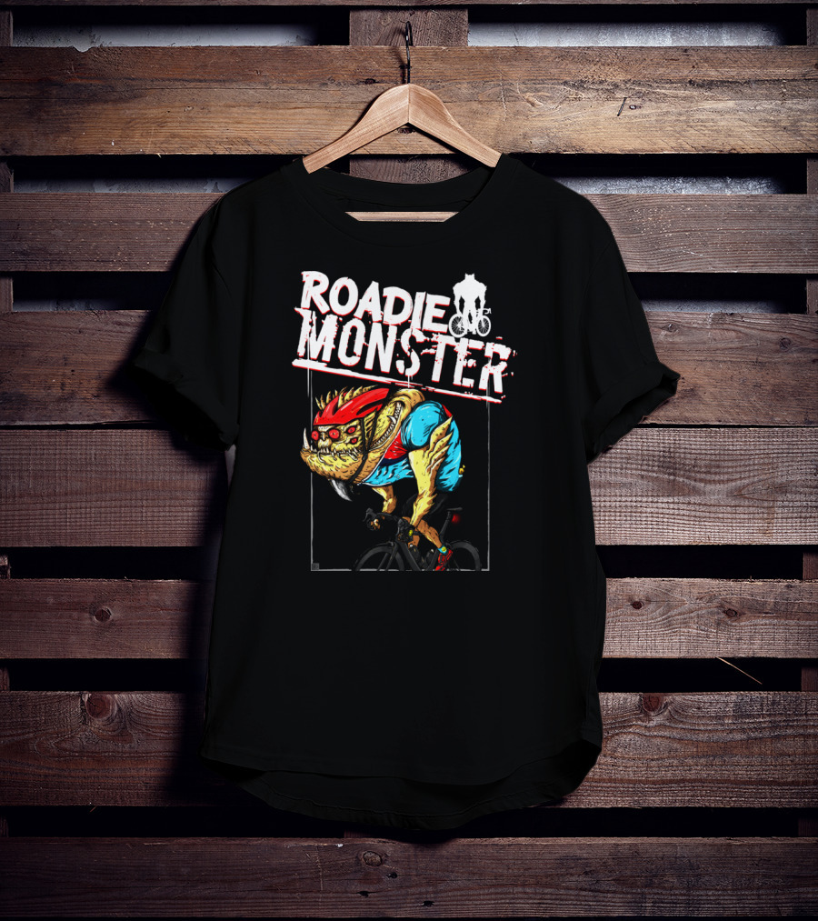 ROADIE MONSTER Cyclist Beast On Bicycle Thrill T-Shirt