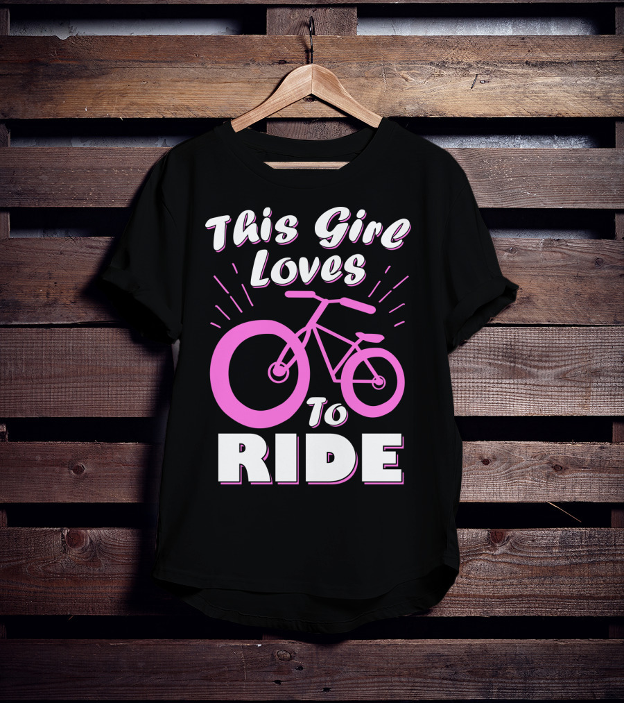 This Girl Loves To Ride Pink Bicycle Enthusiast T-Shirt