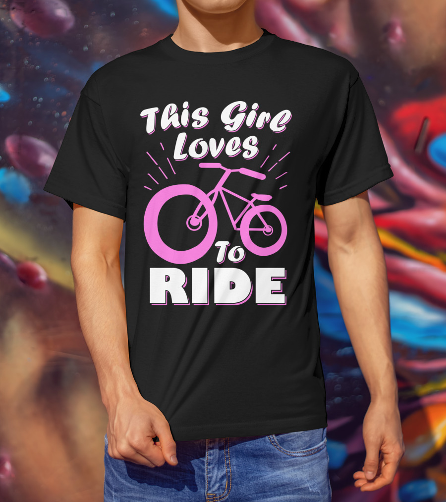 This Girl Loves To Ride Pink Bicycle Enthusiast T-Shirt
