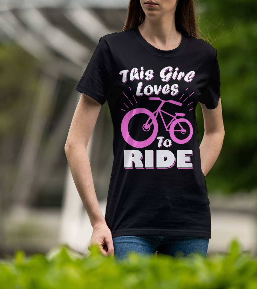 This Girl Loves To Ride Pink Bicycle Enthusiast T-Shirt