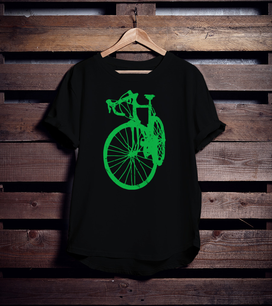 Vintage Rustic Racing Bike In Green T-Shirt
