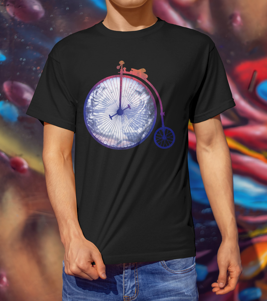 Vintage World Bicycle Traveler Earth Penny-Farthing T-Shirt