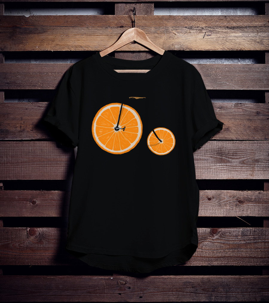 Orange Slice Bicycle Vitamin Concept T-Shirt