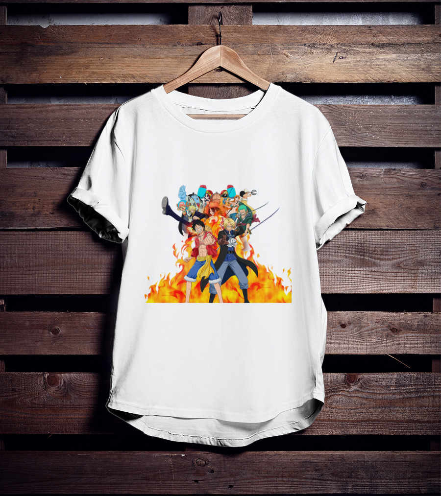 One Piece Pirate Crew In Flames T-Shirt